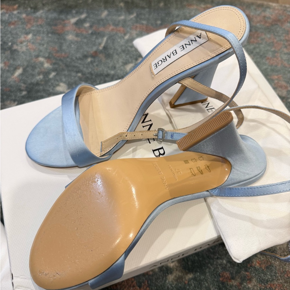 Anne Barge size 37 like new - worn once - Light Blue Ankle Strap Heels - Picture 5 of 10